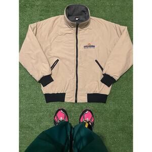 Men's Beige Windbreaker Jacket with Riverside Color Corp Emb